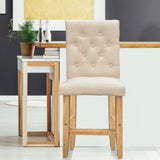 Milano Decor Hamptons Barstool Cream Chairs Kitchen Dining Chair Bar Stool - Two Pack - Cream - Rear View