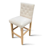 Milano Decor Hamptons Barstool Cream Chairs Kitchen Dining Chair Bar Stool - Two Pack - Cream - Side View