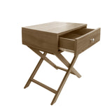Milano Decor Bedside Table Surry Hills Oak Storage Cabinet Bedroom - Two Pack - Oak - 45-Degree Angle