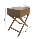Milano Decor Bedside Table Surry Hills Oak Storage Cabinet Bedroom - Two Pack - Oak - Close-Up Angle
