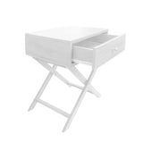 Milano Decor Bedside Table Surry Hills White Storage Cabinet Bedroom - Two Pack - White - Rear View