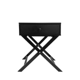 Milano Decor Bedside Table Surry Hills Black Storage Cabinet Bedroom - Two Pack - Black - 45-Degree Angle