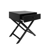 Milano Decor Bedside Table Surry Hills Black Storage Cabinet Bedroom - Two Pack - Black - Close-Up Angle