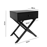 Milano Decor Bedside Table Surry Hills Black Storage Cabinet Bedroom - Two Pack - Black - Low Angle