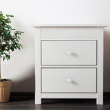 Milano Decor Bedside Table Byron Bay White Storage Cabinet Bedroom - Two Pack - White - Side View