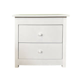Milano Decor Bedside Table Byron Bay White Storage Cabinet Bedroom - Two Pack - White - Top-Down View