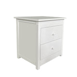 Milano Decor Bedside Table Byron Bay White Storage Cabinet Bedroom - Two Pack - White - 45-Degree Angle
