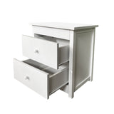 Milano Decor Bedside Table Byron Bay White Storage Cabinet Bedroom - Two Pack - White - Rear View