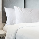 Royal Comfort 1800GSM Duck Feather Down Topper And 1000GSM 2 Duck Pillows Set - Queen - White - Front View