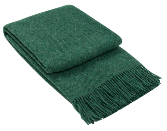 Brighton Emerald Wool Throw - 100% New Zealand Wool