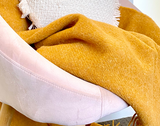 Chic Mustard Brighton Blanket - Premium 100% NZ Wool - Side View