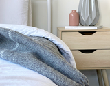Luxurious Grey Striped Brighton Wool Blanket - 100% Pure NZ Wool - Front View