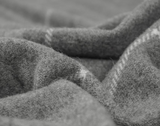 Luxurious Grey Striped Brighton Wool Blanket - 100% Pure NZ Wool