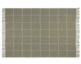 Luxurious Beige Striped New Zealand Wool Throw Blanket - Side View