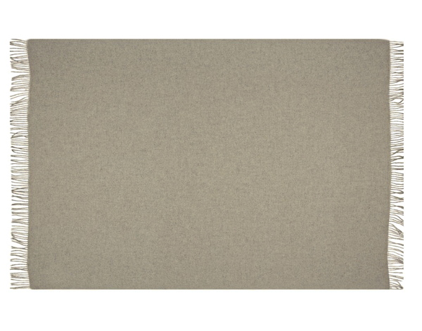 Elegant Beige New Zealand Wool Throw - Handwoven European Design