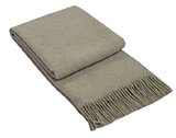 Elegant Beige New Zealand Wool Throw - Handwoven European Design