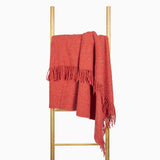 Brighton Wool Throw Blanket - Cherry Red - 100% New Zealand Wool - Front View