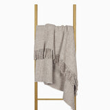 Luxurious Silver 100% New Zealand Wool Cambridge Throw Blanket - Side View