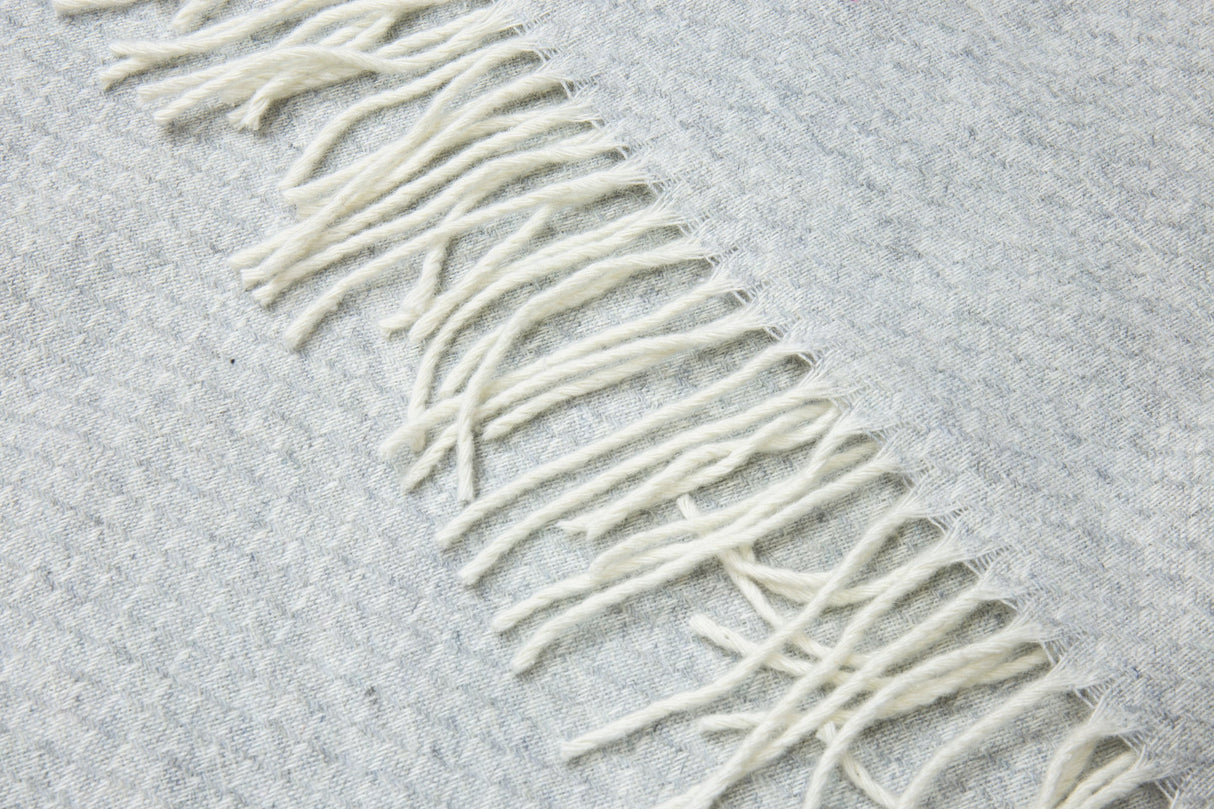 Chiswick Luxe Blanket - Cashmere & Merino Wool Blend - Soft Light Grey