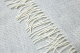 Chiswick Luxe Blanket - Cashmere & Merino Wool Blend - Soft Light Grey - Front View