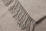 Chiswick Luxury Throw - Cashmere & Merino Wool Blend - Neutral Stone - Side View