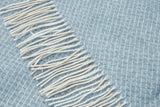 Luxurious Merino Wool and Cashmere Blend Throw - Blue Chiswick Design - Front View