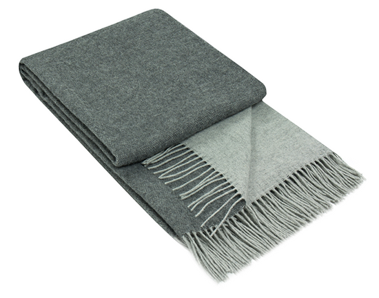 Chiswick Luxe Merino & Cashmere Throw Blanket - Charcoal Elegance