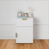 PORTO BEDSIDE TABLE - WHITE - SLIM - PULL BRASS