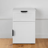 PORTO BEDSIDE TABLE - WHITE - HAMPTONS - PULL BLACK