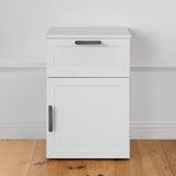 PORTO BEDSIDE TABLE - WHITE - HAMPTONS - OVAL BLACK