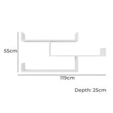 ZURICH MULTI LEVEL SHELF KIT (WHITE) - Top-Down View