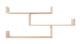 ZURICH MULTI LEVEL SHELF KIT (OAK) - Side View