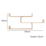 ZURICH MULTI LEVEL SHELF KIT (OAK) - Top-Down View