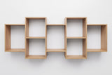 LISBON DISPLAY SHELF - NATURAL OAK - 45-Degree Angle