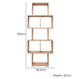 LISBON DISPLAY SHELF - NATURAL OAK - Rear View