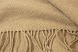 Luxurious Camel Merino Wool Blend Throw Blanket