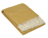 Luxury Merino Wool Blend Throw - Ochre