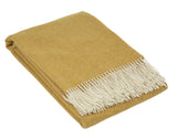 Luxury Merino Wool Blend Throw - Ochre