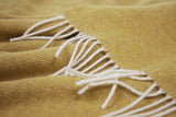 Luxury Merino Wool Blend Throw - Ochre - Front View