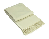 Elegant Ivory Cashmere-Merino Wool Throw Blanket - Kensington Collection