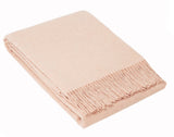 Luxurious Merino Wool Blend Throw Blanket - Blush