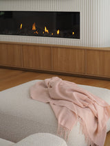 Paddington Throw - Fine Wool Blend - Blush - Front View