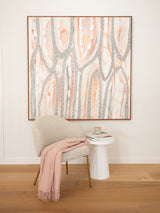 Paddington Throw - Fine Wool Blend - Blush - Side View