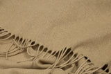Luxury Camel Paddington Wool Blend Throw Blanket - Front View