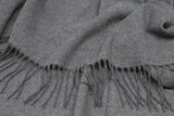 Slate Paddington Merino Wool Blend Throw Blanket - Front View