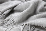 Sleek Light Grey Merino Wool Throw Blanket - Paddington Collection - Top-Down View