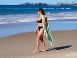 MINT PORTSEA TURKISH COTTON BEACH TOWEL - Top-Down View