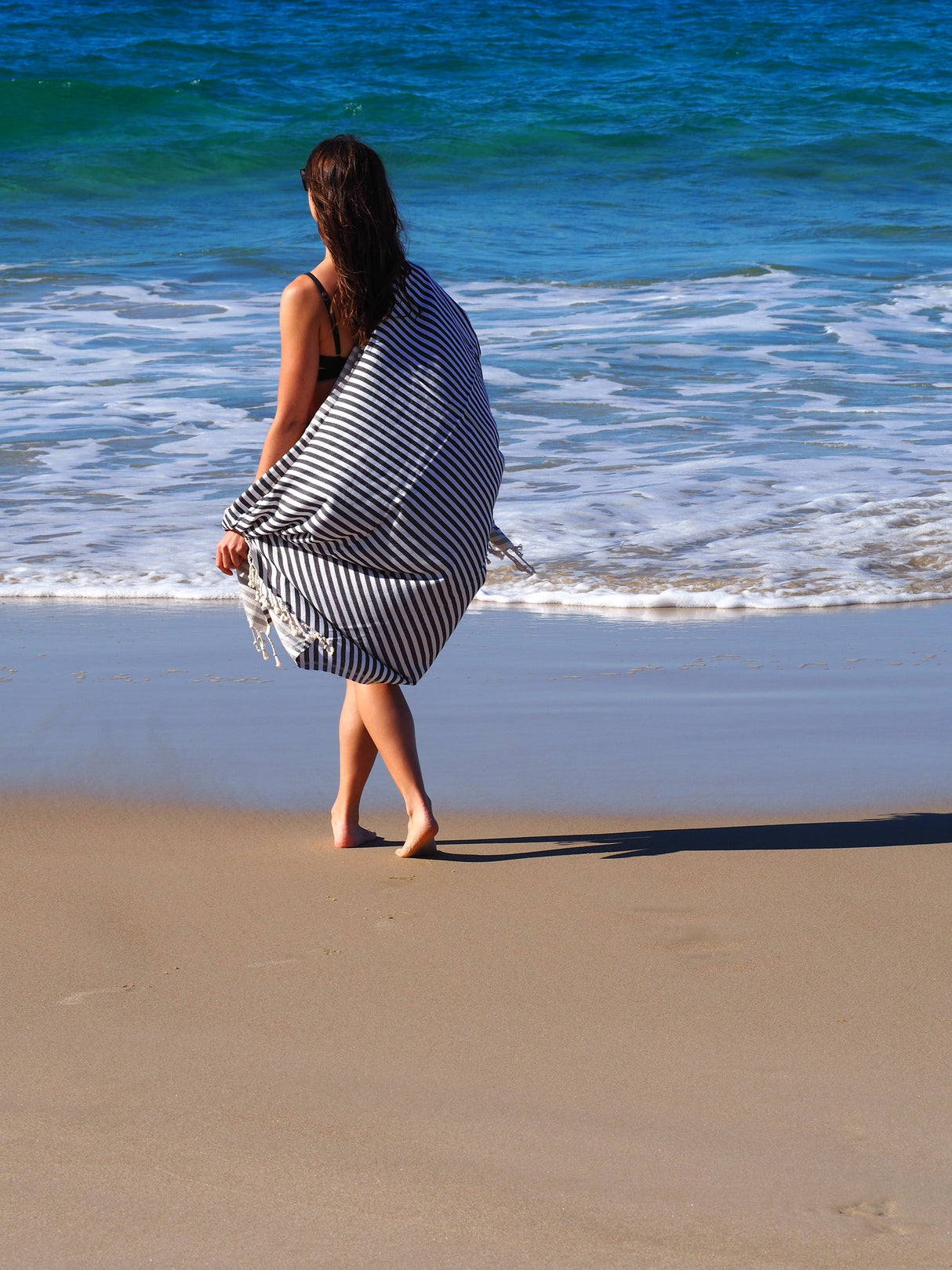 Midnight Portsea Turkish Cotton Beach Towel