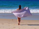 LILAC PORTSEA TURKISH COTTON BEACH TOWEL - Front View