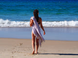 LILAC PORTSEA TURKISH COTTON BEACH TOWEL - Close-Up Angle